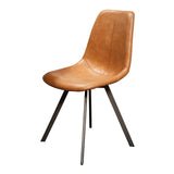 Set van 4 Eetkamerstoelen Siena Saddle PU bruin