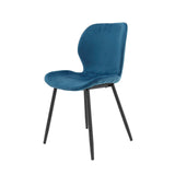 Set van 4 eetkamerstoelen Argo Velours blauw