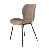 Set van 4 eetkamerstoelen Argo Velours champagne