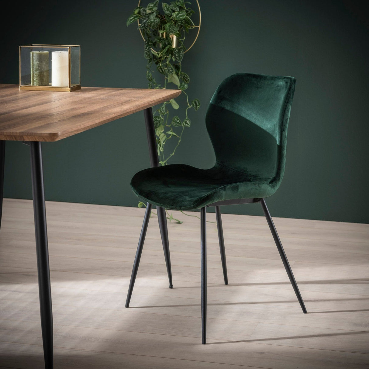 Set van 4 eetkamerstoelen Argo Velours Groen