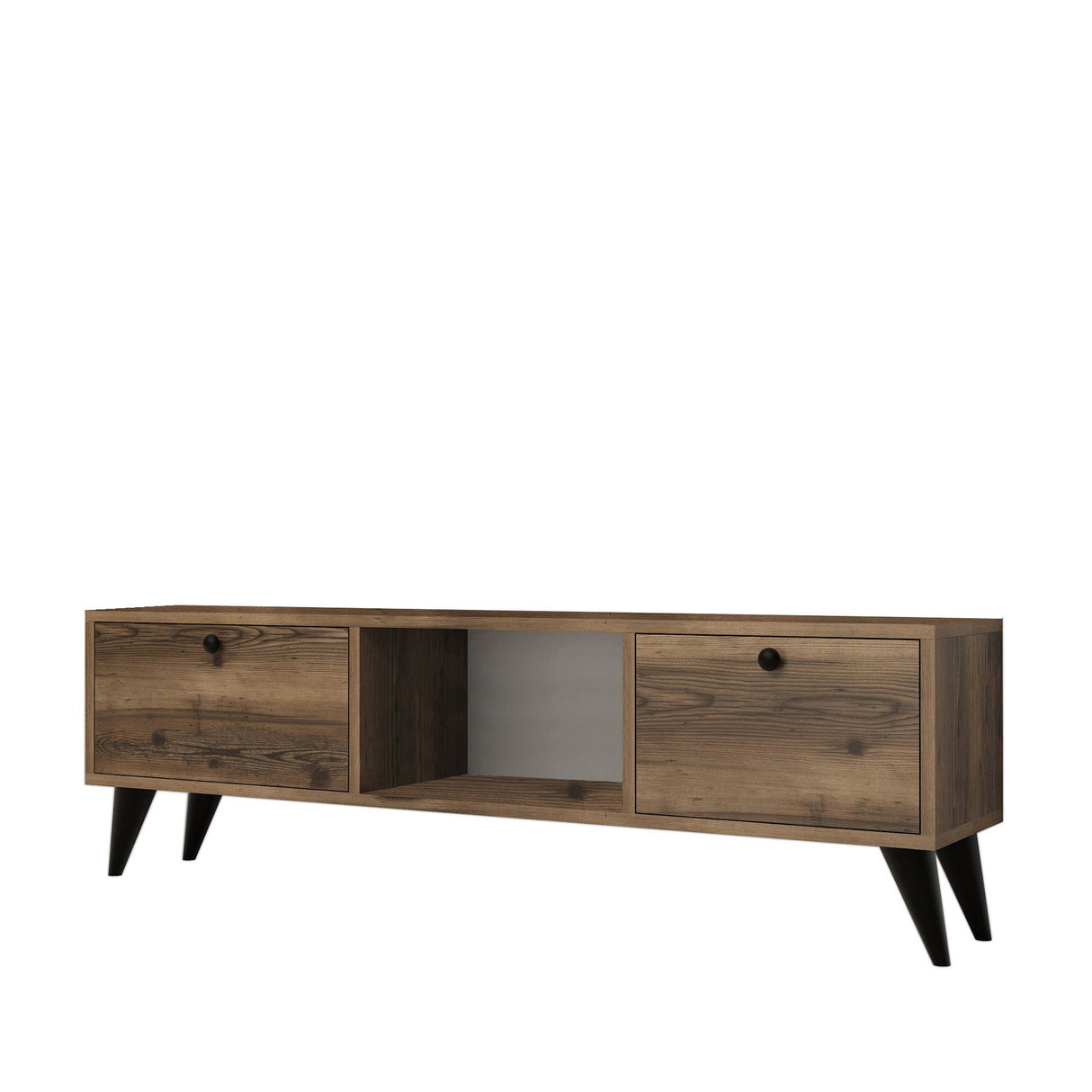 TV Meubel Serenat Walnoot Zwart Melamine 138x42,6x29,5 cm