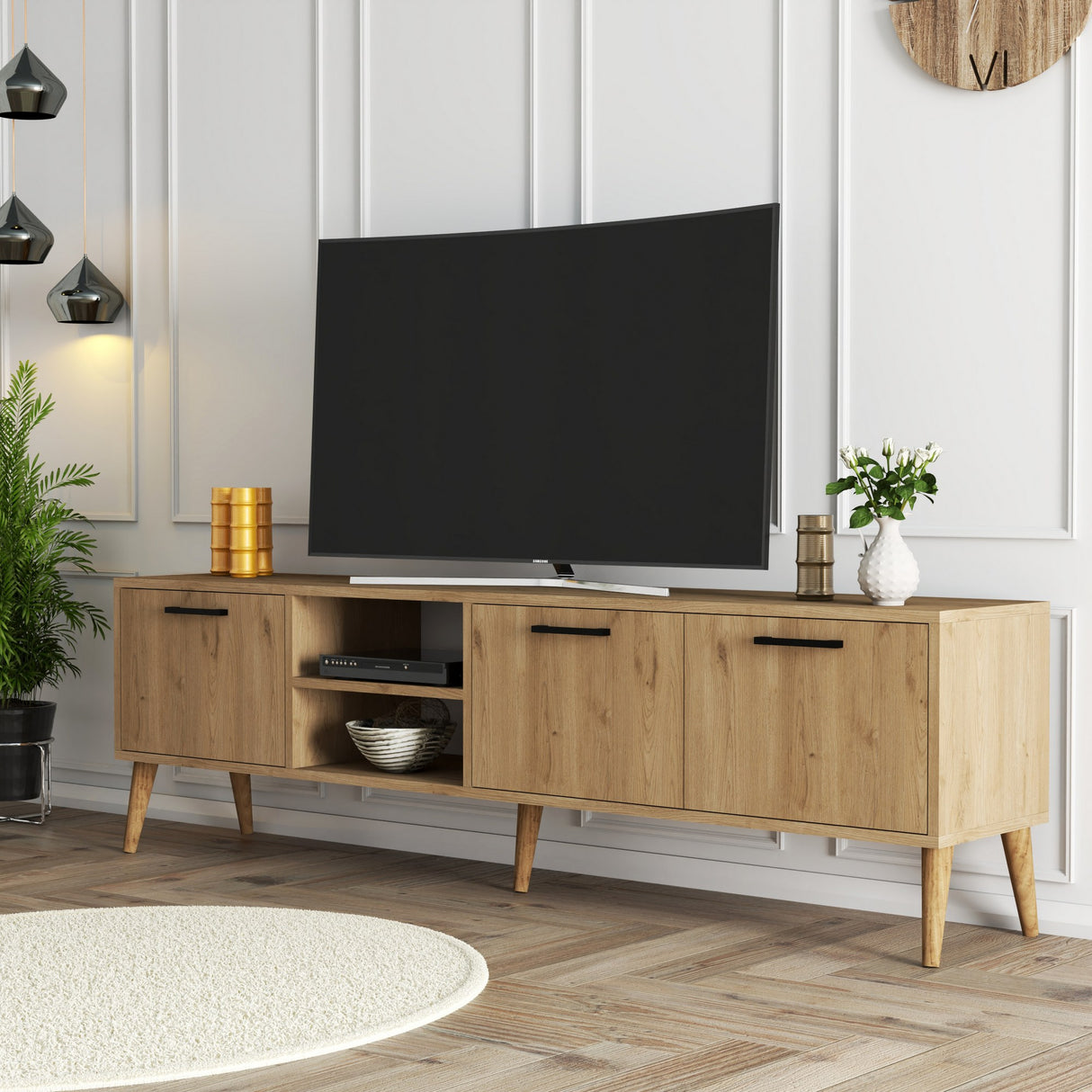 TV Meubel Exxen Eik Melamine 180x52x35 cm