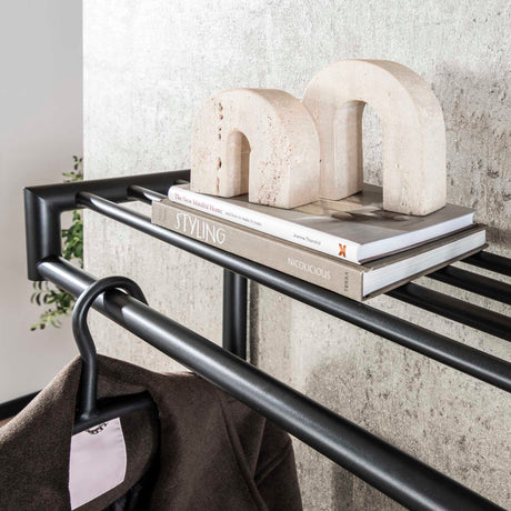 Kapstok Kym 20-Haaks Donkergrijs - Met Roede