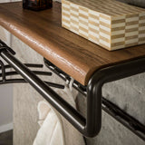 Kapstok Senna roede en hoedenplank 8 haken Drift brown