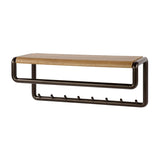 Kapstok Senna roede en hoedenplank 8 haken Drift brown