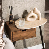 Nachtkastje Borea Rechts 1 lade Keramiek Travertine