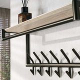 Wandkapstok Aria 2x7 haken Travertine Melamine Bronskleurig