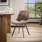 Set van 4 eetkamerstoelen Riviera Rich champagne draaibaar