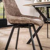 Set van 4 eetkamerstoelen Riviera Rich champagne draaibaar