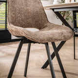 Set van 4 eetkamerstoelen Riviera Rich champagne draaibaar