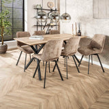 Set van 4 eetkamerstoelen Riviera Rich champagne draaibaar