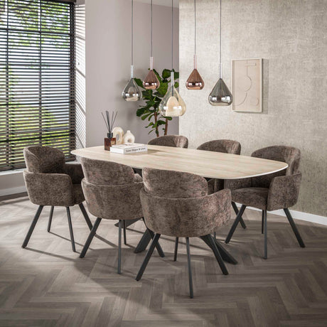 Set van 2 Moderne eetkamerstoelen Luma Hoven Rich Taupe