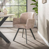 Set van 2 Moderne eetkamerstoelen Luma Hoven Rich Zand