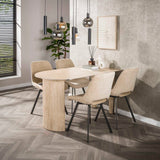 Set van 4 Eetkamerstoelen Avero draaibaar Jaroq zand