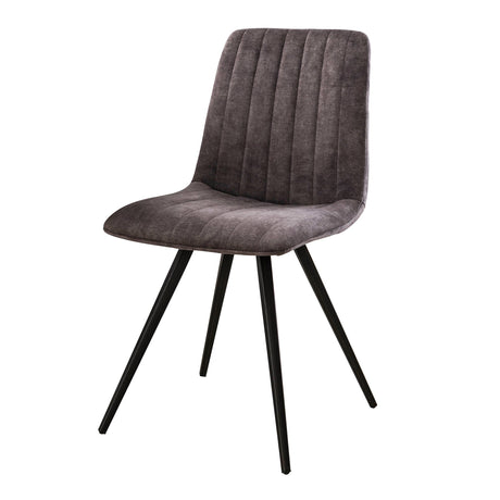 Set van 4 Eetkamerstoelen Sadie Velvet Grijs - Zonder Armleuningen