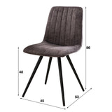 Set van 4 Eetkamerstoelen Sadie Velvet Grijs - Zonder Armleuningen