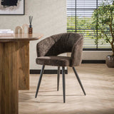 Set van 2 eetkamerstoelen Cargo Stof Bruin