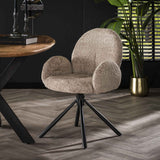 Set van 2 draaibare eetkamerstoelen Lise bouclé beige