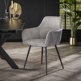 Eetkamerstoelen Licia ribstof set van 2