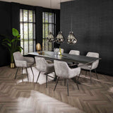 Set van 2 eetkamerstoelen Rivo Rib Rock Zilver