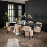 Set van 2 eetkamerstoelen Dante Bouclé zand draaibaar