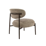 Ronde Scandinavische fauteuil beige gemêleerde stof Nova