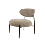 Ronde Scandinavische fauteuil beige gemêleerde stof Nova