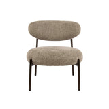 Ronde Scandinavische fauteuil beige gemêleerde stof Nova