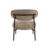 Ronde Scandinavische fauteuil beige gemêleerde stof Nova