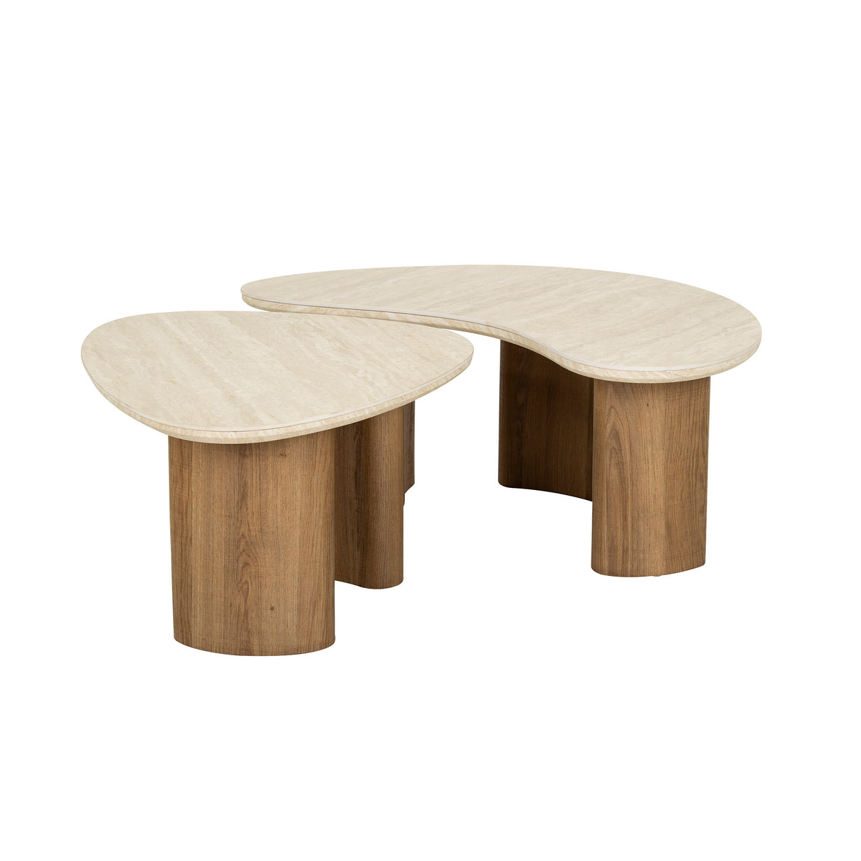 Salontafel set van 2 Jimi travertin beige