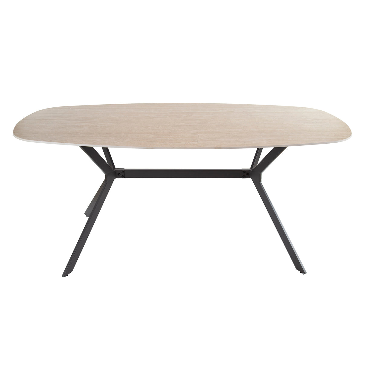Eettafel Jimi Deens Ovaal Keramiek Travertinlook 180 cm