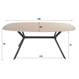 Eettafel Jimi Deens Ovaal Keramiek Travertinlook 180 cm