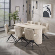 Eettafels - Ovale Eettafel Jimi 180x90 cm travertin beige - Dimehouse