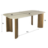 Jimi Curvo Eettafel 180 Keramiek Travertine
