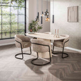 Archon Moderne Eettafel Keramiek Travertine 180 cm