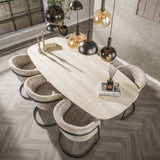 Deens Ovaal Eettafel Jimi 215 cm 3D Keramiek Travertine