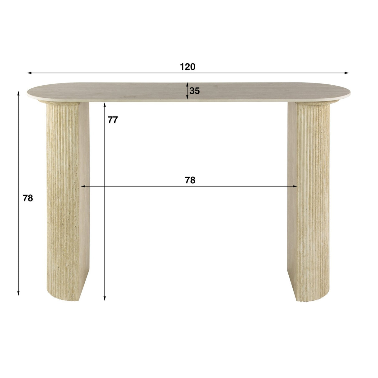 Archon Moderne Kaptafel Keramiek Travertine 120 cm