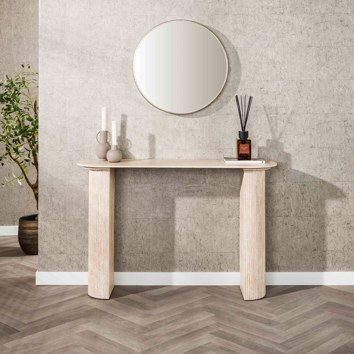 Archon Moderne Kaptafel Keramiek Travertine 120 cm