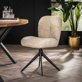 Set van 2 eetkamerstoelen Lirio Bouclé zand draaibaar