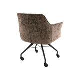 Set van 2 Eetkamerstoelen Tova Stof Taupe Met Wieltjes