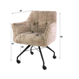 Set van 2 Eetkamerstoelen Tova Stof Alura Zand Met Wieltjes