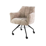 Set van 2 Eetkamerstoelen Tova Stof Hoven Rich Zand Met Wieltjes