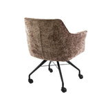 Set van 2 Eetkamerstoelen Tova Stof Hoven Rich Champagne Met Wieltjes