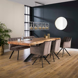 Set van 2 Eetkamerstoelen Lino Velvet Antraciet Draaibaar