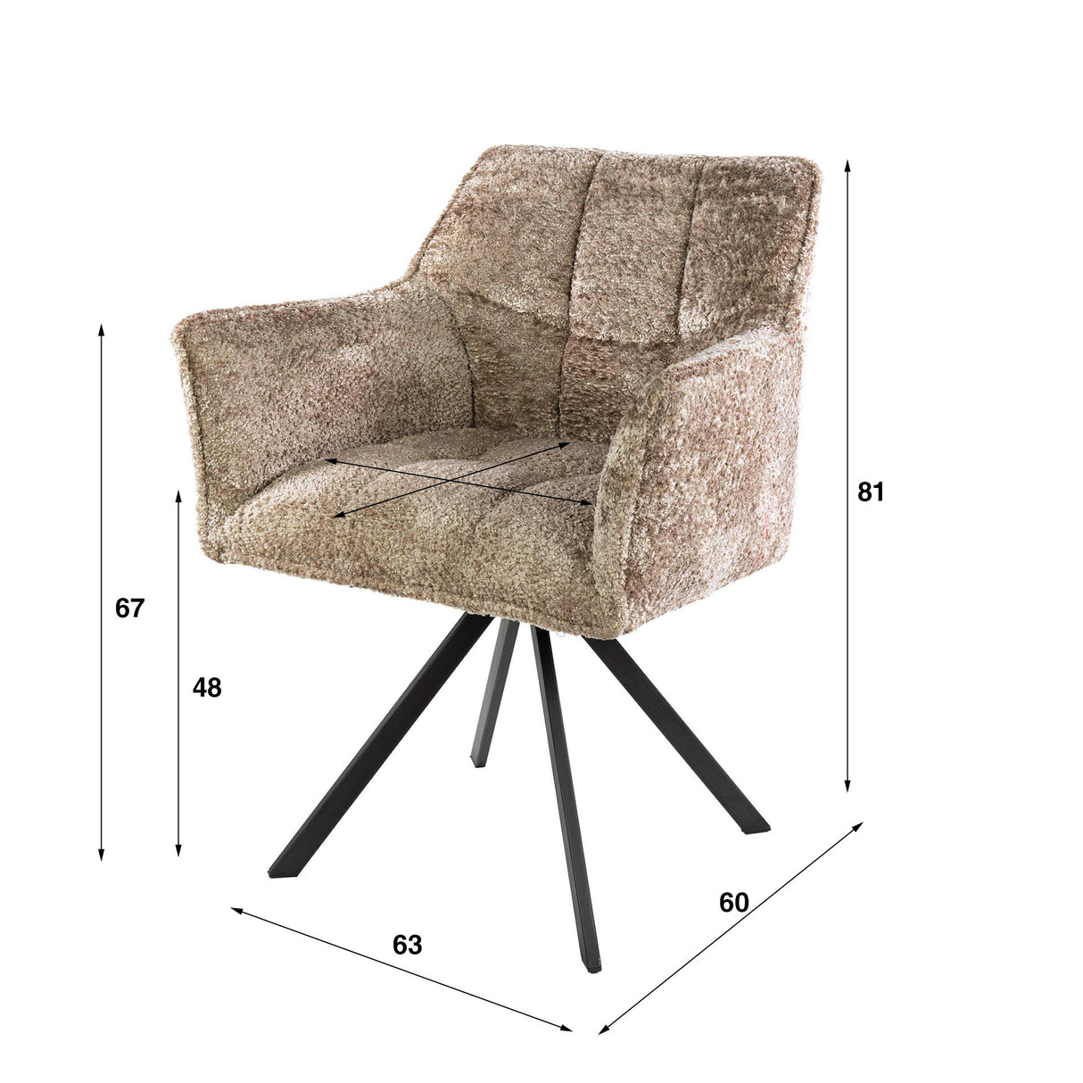 Eetkamerstoel Lino Zand Draaibaar