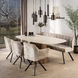 Draaibare Eetkamerstoel Lino Bouclé Zand