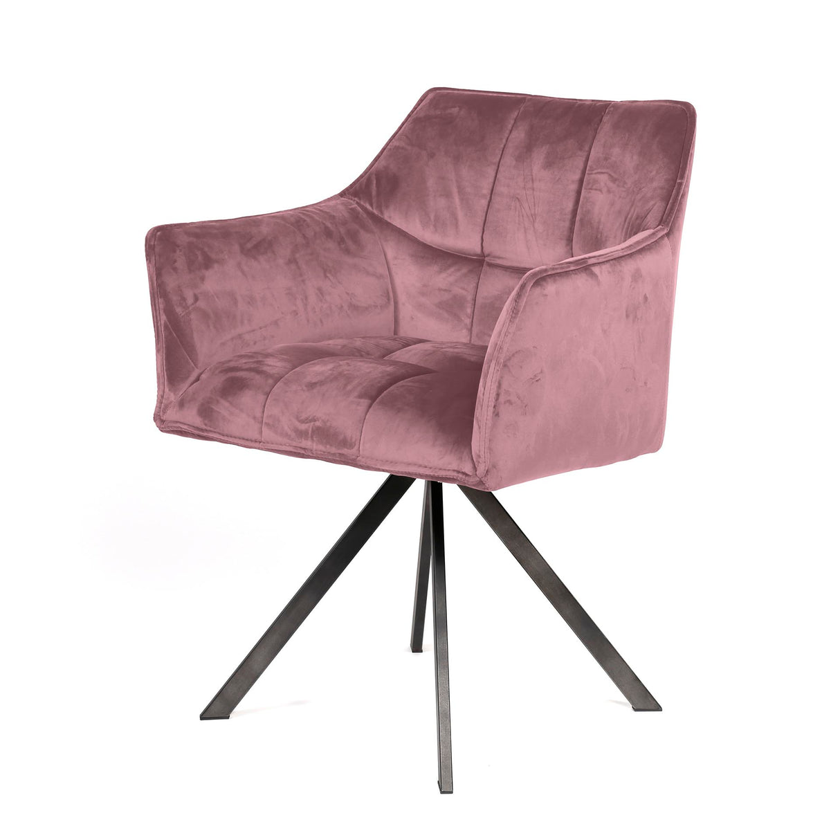 Set van 2 Eetkamerstoelen Lino Velvet Roze Draaibaar