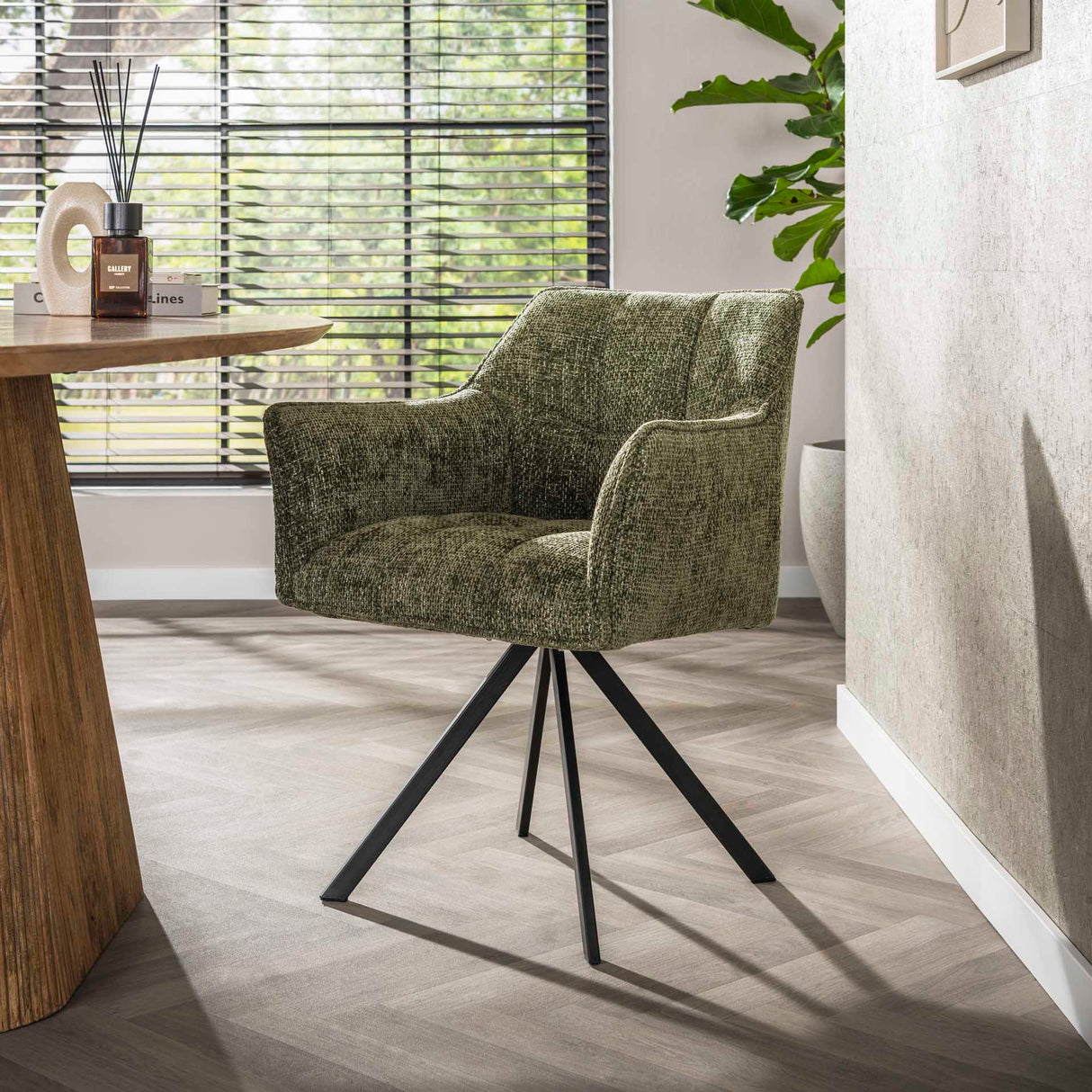 Eetkamerstoel Lino Groen Draaibaar