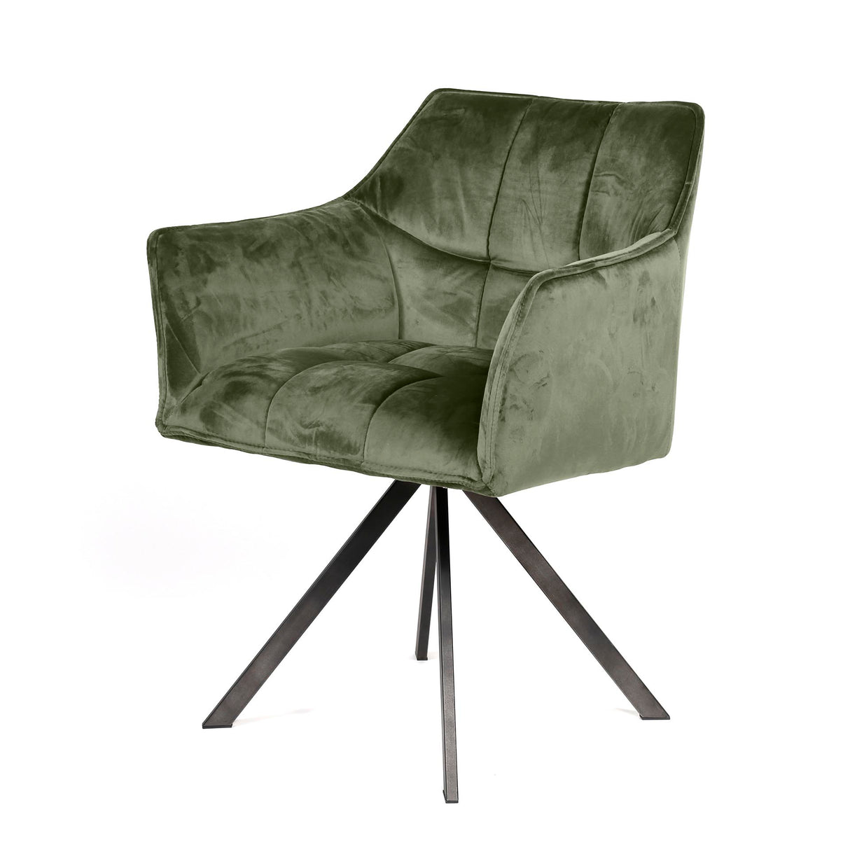 Set van 2 Eetkamerstoelen Lino Velvet Groen Draaibaar