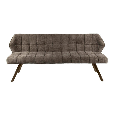Eetkamerbank raster taupebruin chenille